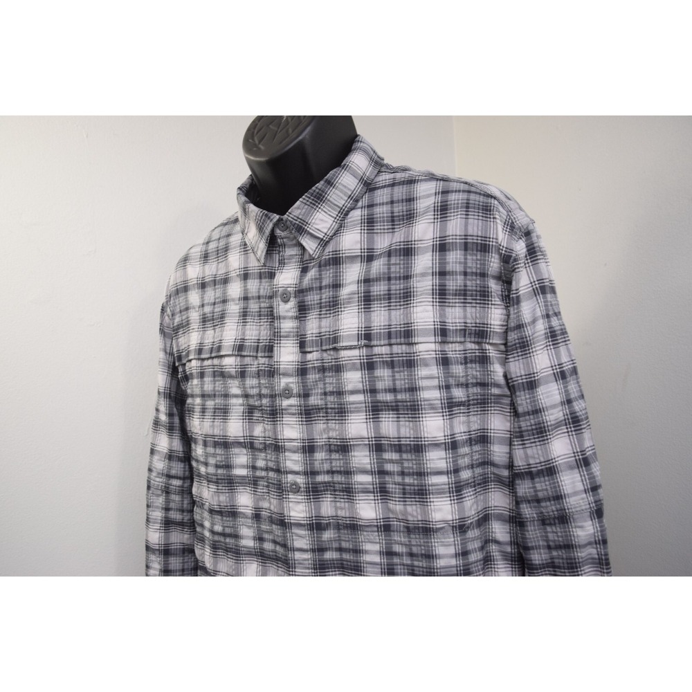 REI CO-OP Vented Hiking Shirt Plaid Seersucker Long Sleeve Mens Size XL